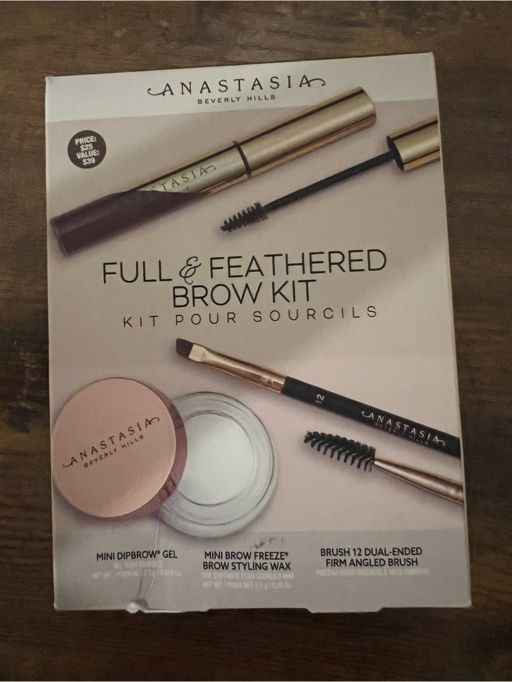 Anastasia Full & Feathered Brow Kit - Rose Gold, Black, White